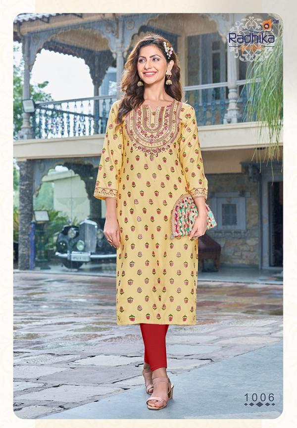 Radhika Princess 1 Festive Wear Rayon Embroidery Kurti Collection